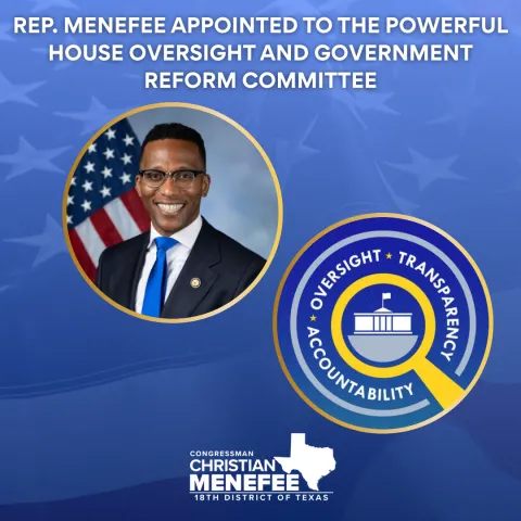 Rep. Menefee Statement on Appointment to Powerful House Oversight and Government Reform Committee