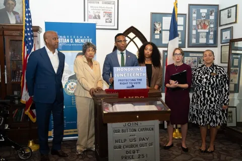 Speaking at Juneteenth Press Conference